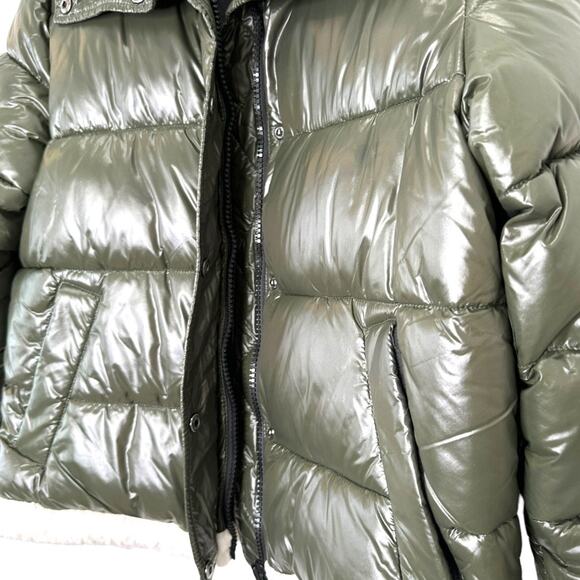 7 For All Mankind Green Thermal Puffer Coat Size Medium - Picture 6 of 10